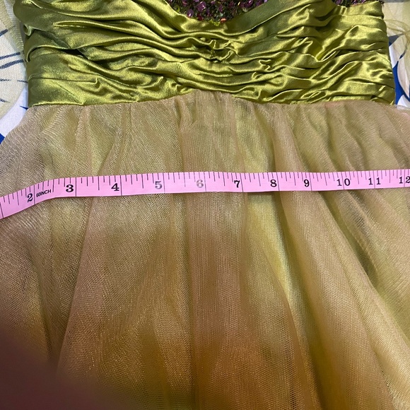 Chico's Beautiful Green Strapless Sequence Chiffon Short Prom Dress Size Small - Picture 5 of 7